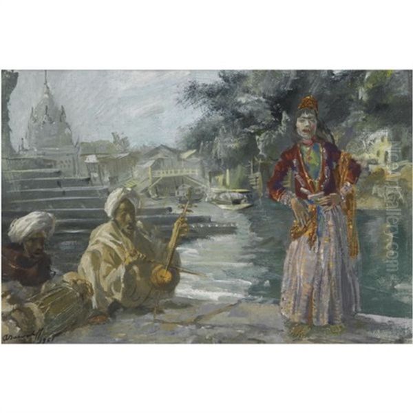 A Kashmiri Singer, Shrinagar Oil Painting by Alexander Evgenevich Iacovleff