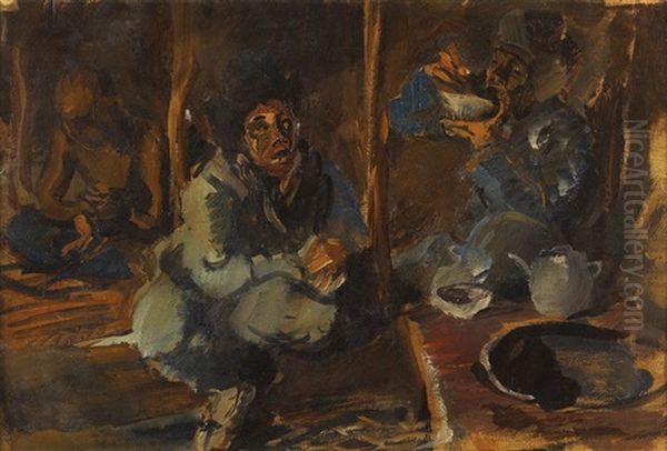 Interieur D'une Yourte Oil Painting by Alexander Evgenevich Iacovleff