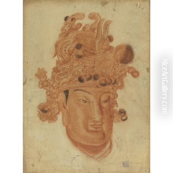 Chinese God Oil Painting by Alexander Evgenevich Iacovleff