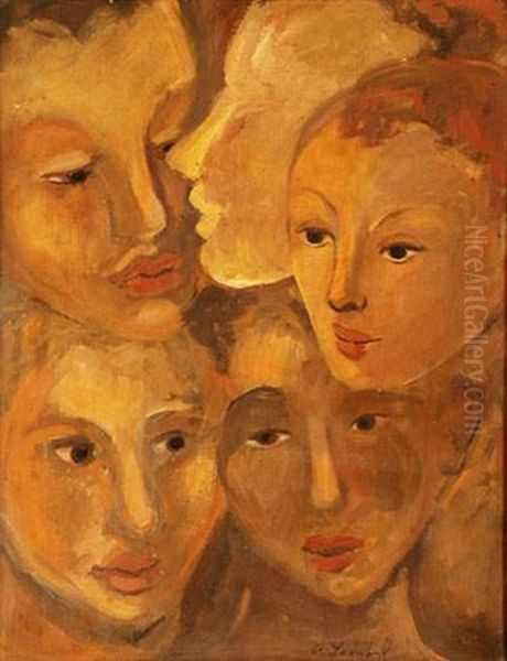 Visages Oil Painting by Alexander Evgenevich Iacovleff