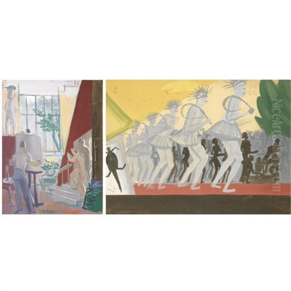 In The Artist's Studio Oil Painting by Alexander Evgenevich Iacovleff