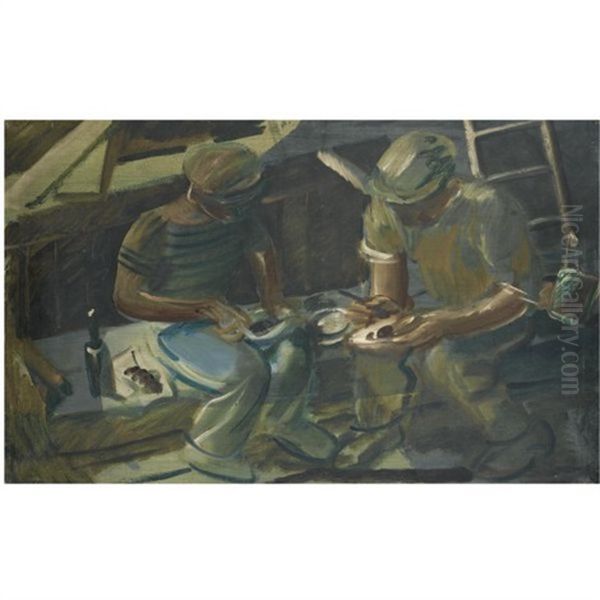 The Fishermen's Breakfast Oil Painting by Alexander Evgenevich Iacovleff