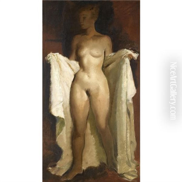 Standing Nude Oil Painting by Alexander Evgenevich Iacovleff