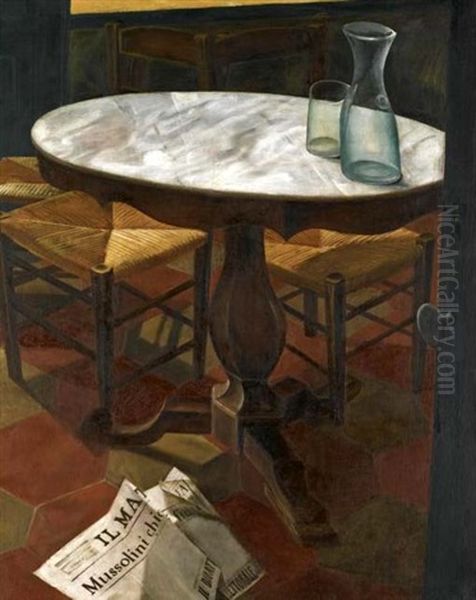 Still Life With Table Oil Painting by Alexander Evgenevich Iacovleff