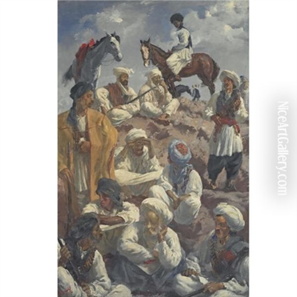 Afghans Oil Painting by Alexander Evgenevich Iacovleff
