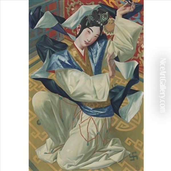 Kabuki Dancer Oil Painting by Alexander Evgenevich Iacovleff