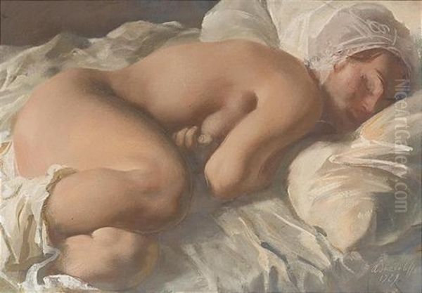 Resting Figure Oil Painting by Alexander Evgenevich Iacovleff