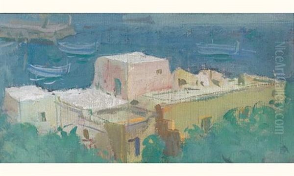 Port De Calvi Oil Painting by Alexander Evgenevich Iacovleff