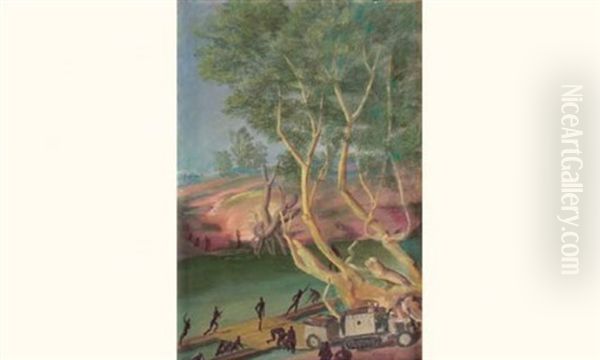 Le Passage De La Kemo En Oubangui-chari Oil Painting by Alexander Evgenevich Iacovleff