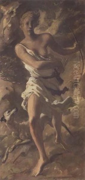 Diana The Huntress Oil Painting by Alexander Evgenevich Iacovleff
