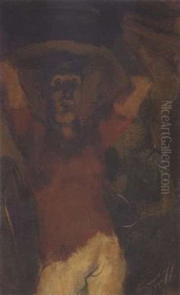 Man Carrying Basket Oil Painting by Alexander Evgenevich Iacovleff