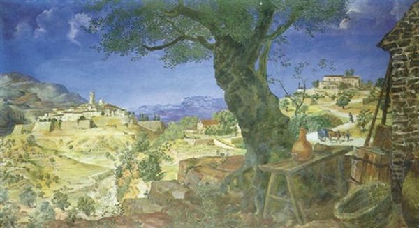 Vue De Grasse Oil Painting by Alexander Evgenevich Iacovleff