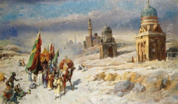 Le Cortege De La Mariee Oil Painting by Alexander Evgenevich Iacovleff