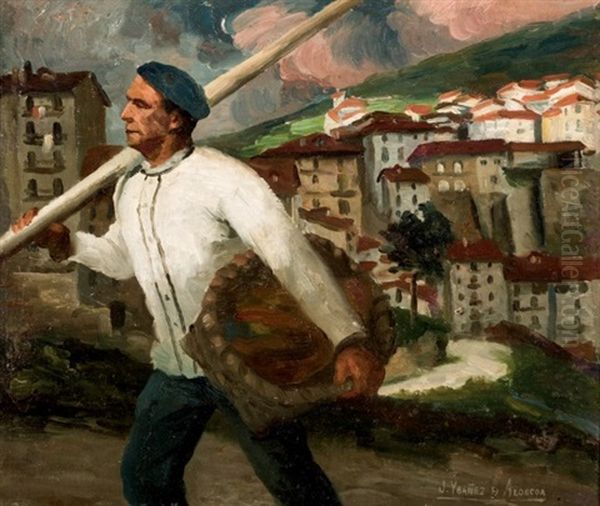 Arrantzale Oil Painting by Julian Ibanez de Aldecoa