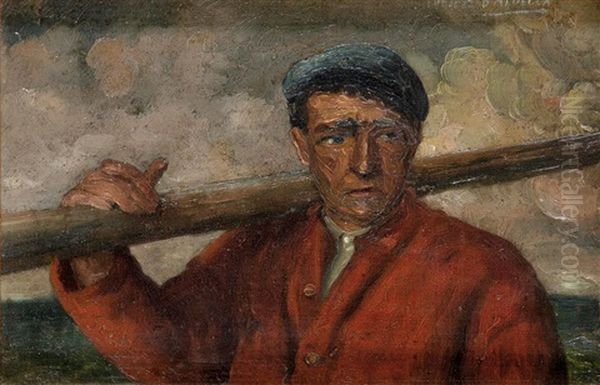 Arrantzale Oil Painting by Julian Ibanez de Aldecoa