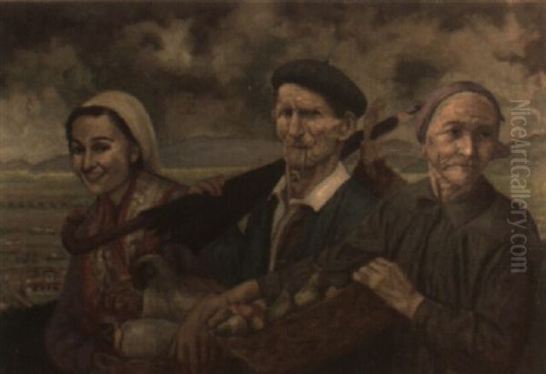 Camino Del Mercado Oil Painting by Julian Ibanez de Aldecoa