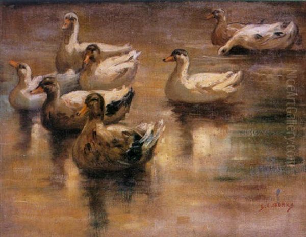Patos Oil Painting by Lino Casimiro Iborra