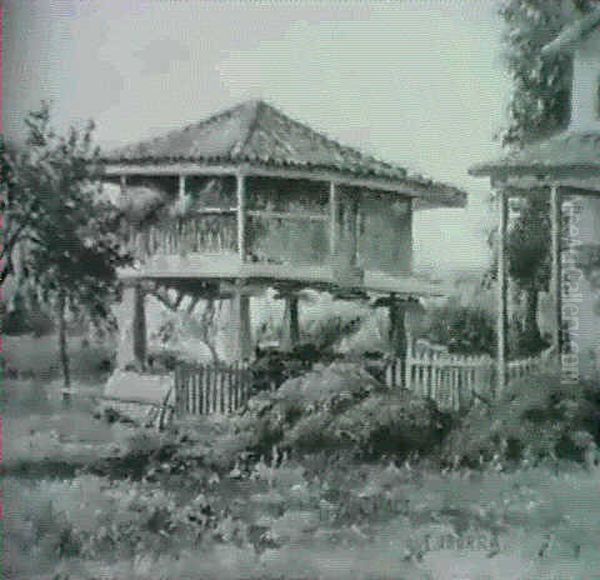Un Horreo, Asturias Oil Painting by Lino Casimiro Iborra