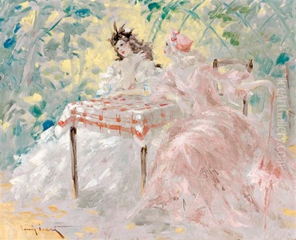Sous Les Tonnelles Oil Painting by Louis Icart