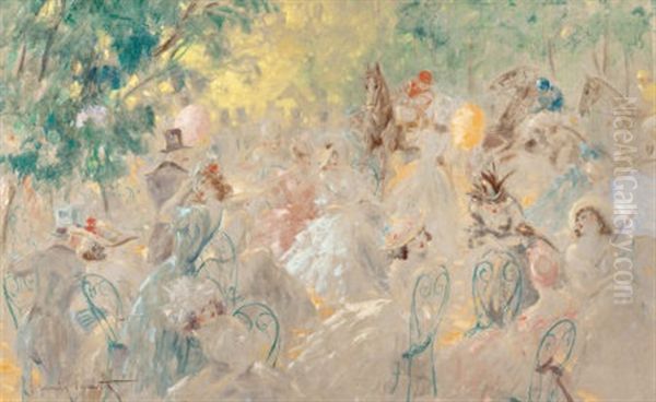 Au Pesage Oil Painting by Louis Icart