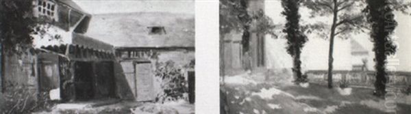 Cour Et Esplanade De Maison Oil Painting by Louis Icart