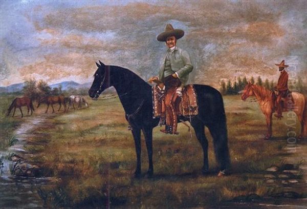 Jinete En Caballo Azabache Oil Painting by Ernesto Icaza