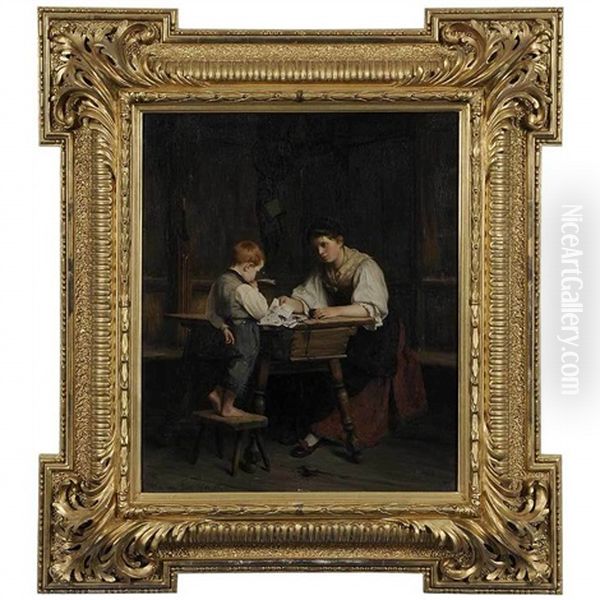 Spilled Ink Oil Painting by Gustav Karoly Igler