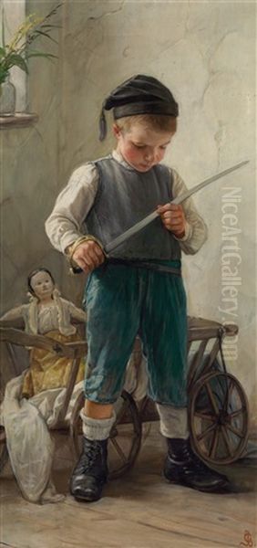 Der Kleine Soldat Oil Painting by Gustav Karoly Igler