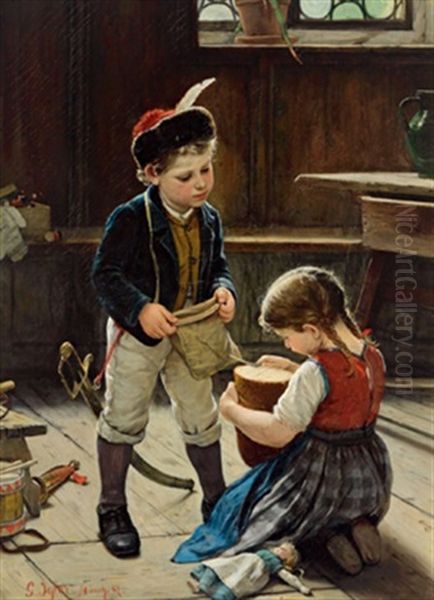 Kinderspiele Oil Painting by Gustav Karoly Igler