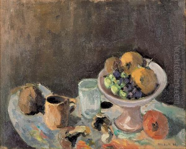 Interno Di Cortile Con Bimbo E Gallinelle Oil Painting by Enrico Pistilli