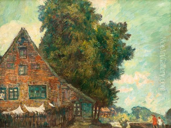 Dorf Unter Baumen Oil Painting by Arthur Illies