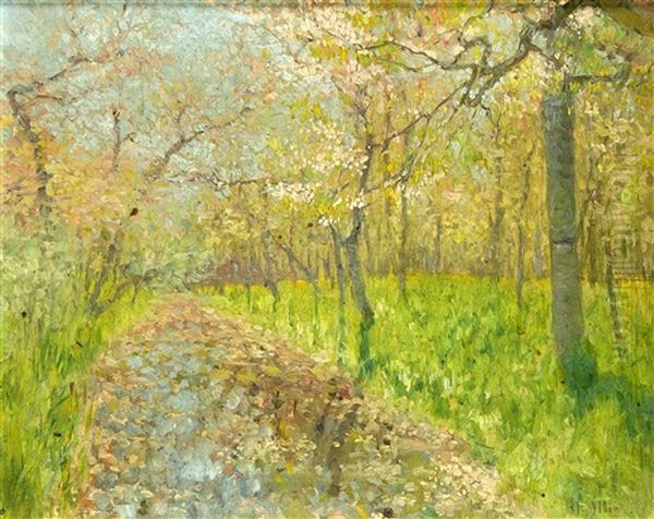 Kirschblute Im Alten Land Oil Painting by Arthur Illies