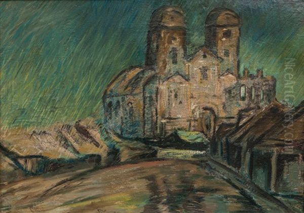 Church With Two Towers Oil Painting by Arthur Illies