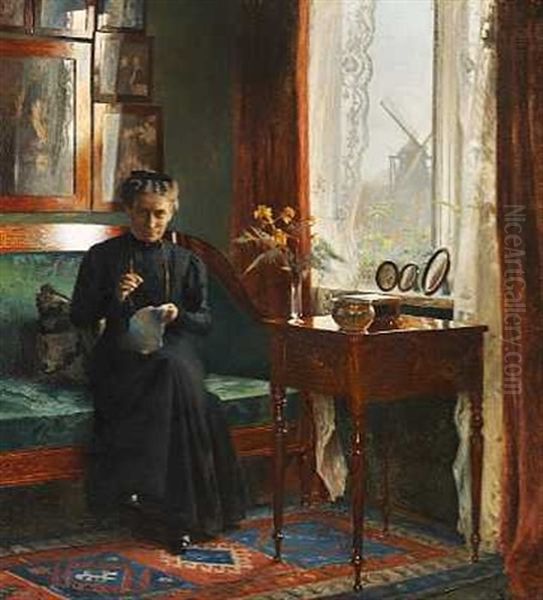 Interior Oil Painting by Peter Vilhelm Ilsted