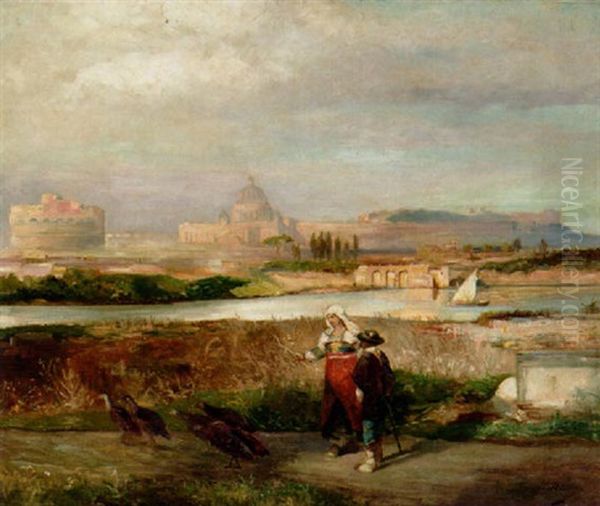 Utsikt Over Rom Oil Painting by Peter Vilhelm Ilsted