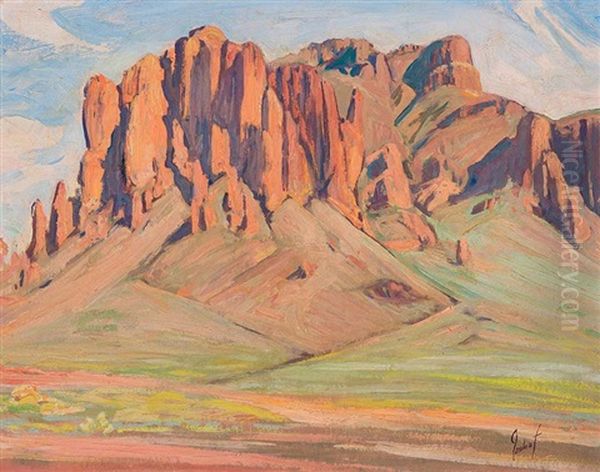 Superstition Mountain Oil Painting by Joseph A. Imhof