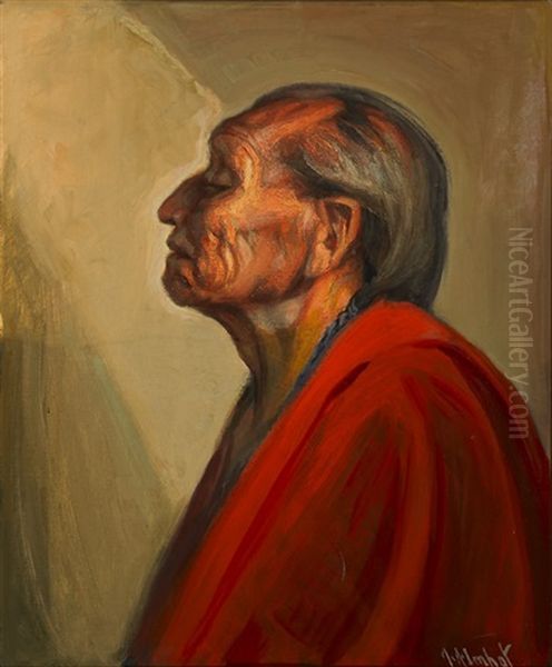 Geronimo Of Taos (portrait Of An Indian) Oil Painting by Joseph A. Imhof