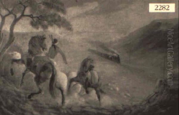 Spooked By The Train Oil Painting by Joseph A. Imhof