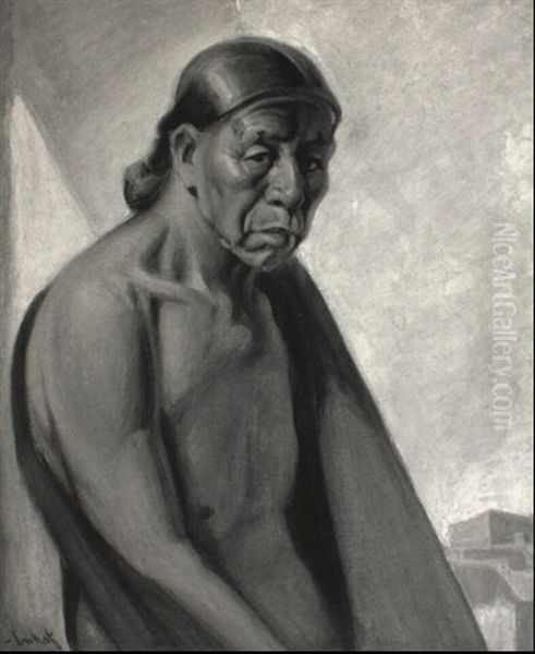 Indian With Blanket Oil Painting by Joseph A. Imhof