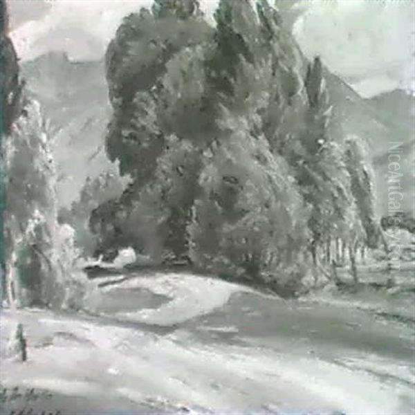Placita Road, Taos Oil Painting by Joseph A. Imhof