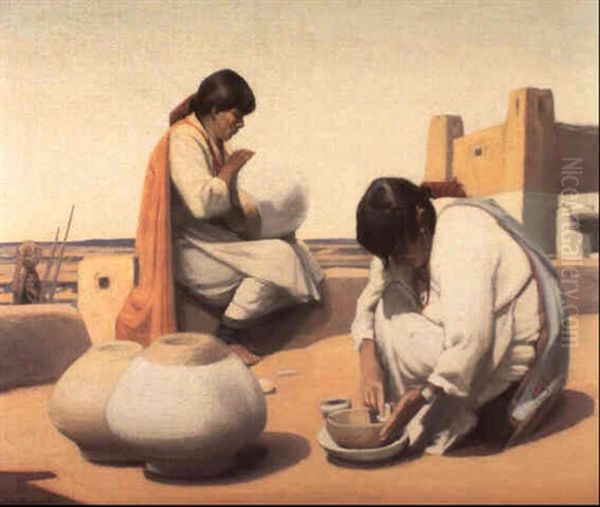 The Pottery Makers Oil Painting by Joseph A. Imhof