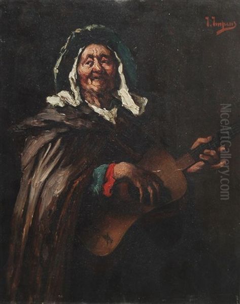 Der Lautenspieler Oil Painting by Josse Impens