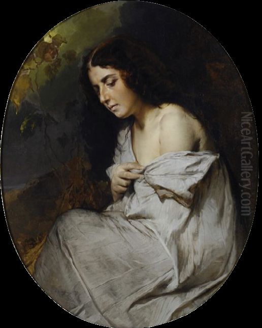 La Mia Modella Oil Painting by Domenico Induno