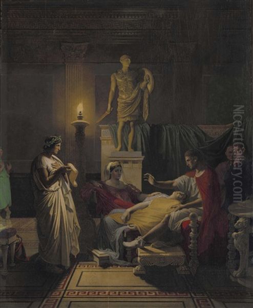 Virgil Reading From The Aeneid Oil Painting by Jean Auguste Dominique Ingres