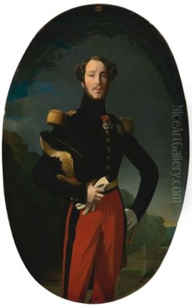 Portrait De Prince Ferdinand Phillipe, Duc D'orleans Oil Painting by Jean Auguste Dominique Ingres