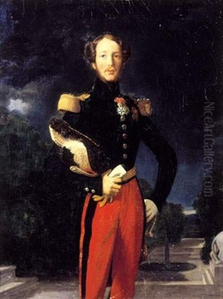 Ferdinand-philippe, Duc D'orleans, Devant Le Parc De Saint-cloud Oil Painting by Jean Auguste Dominique Ingres