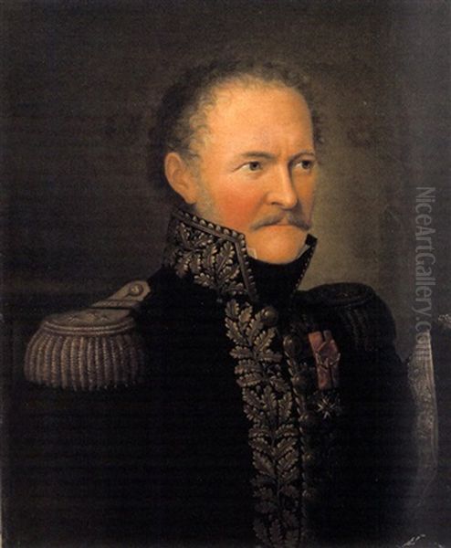 Portrait Of General Frederic Francois Guillaume, Baron De Vaudoncourt Oil Painting by Jean Auguste Dominique Ingres