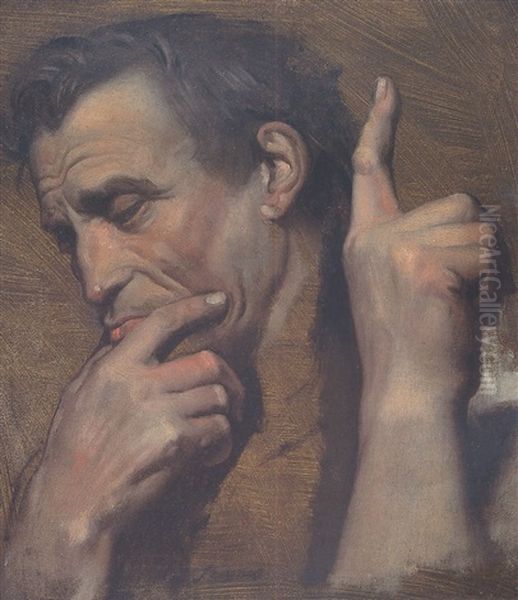 Figure Et Mains De Michel Ange Oil Painting by Jean Auguste Dominique Ingres