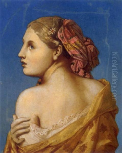 Une Odalisque Oil Painting by Jean Auguste Dominique Ingres