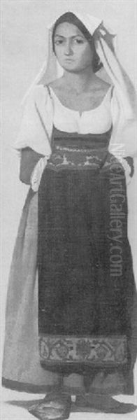 Paysanne Romaine Oil Painting by Jean Auguste Dominique Ingres